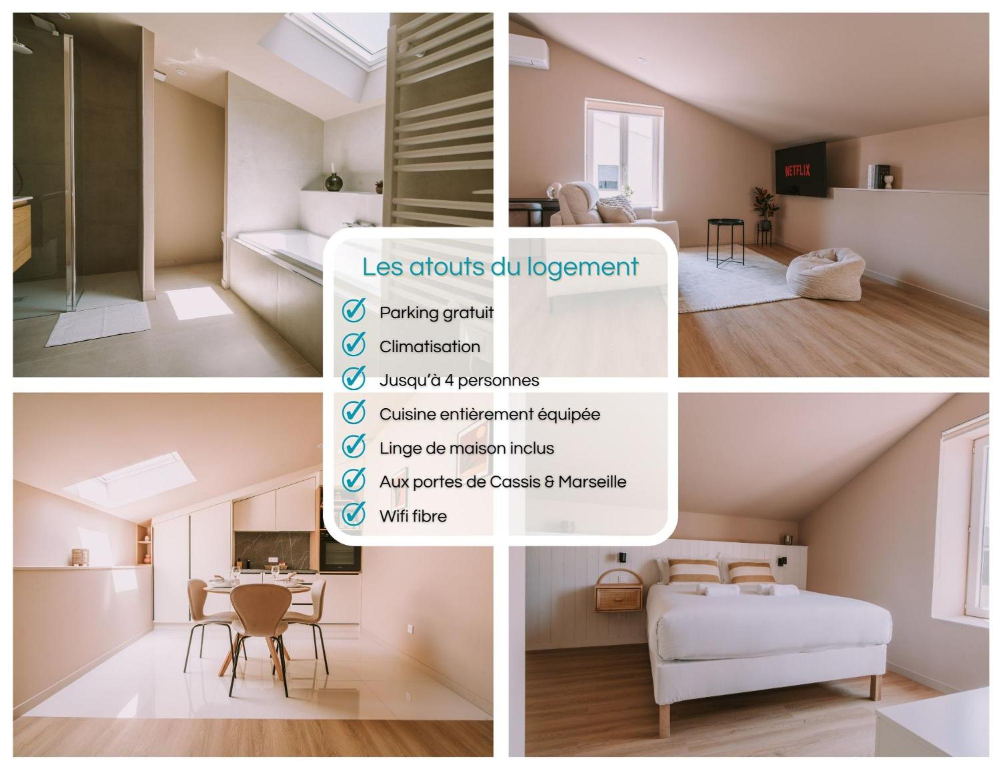 Apartament Quietude-Loft Neuf-Clim & Parking Roquefort-la-Bédoule Zewnętrze zdjęcie